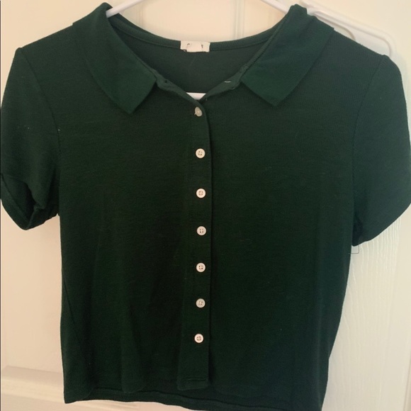 dark green button up - Picture 2 of 4